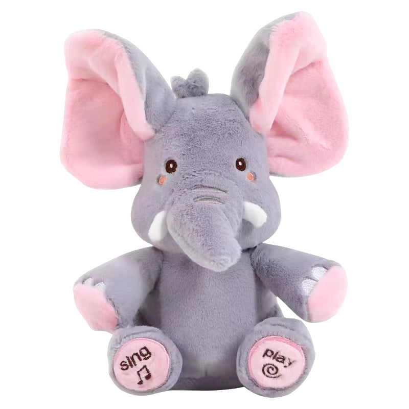 Animated Elephant Toys Plush Singing Elephant with Ears Moving Electric Plush Toy Cute Elephant Stuffed Animal Toy for Baby Gift