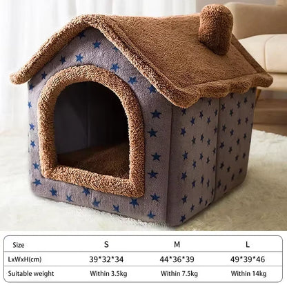 Foldable Dog House Kennel Bed Mat for Small Medium Dogs Cats Winter Warm Cat Bed Nest Pet Products Basket Pets Puppy Cave Sofa