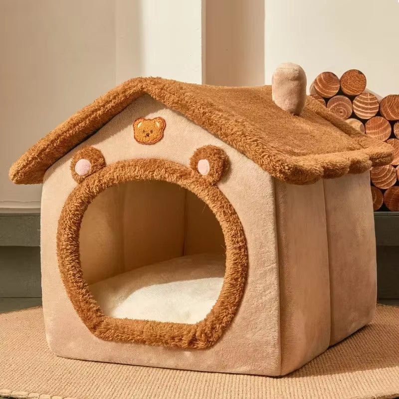 Foldable Dog House Kennel Bed Mat for Small Medium Dogs Cats Winter Warm Cat Bed Nest Pet Products Basket Pets Puppy Cave Sofa