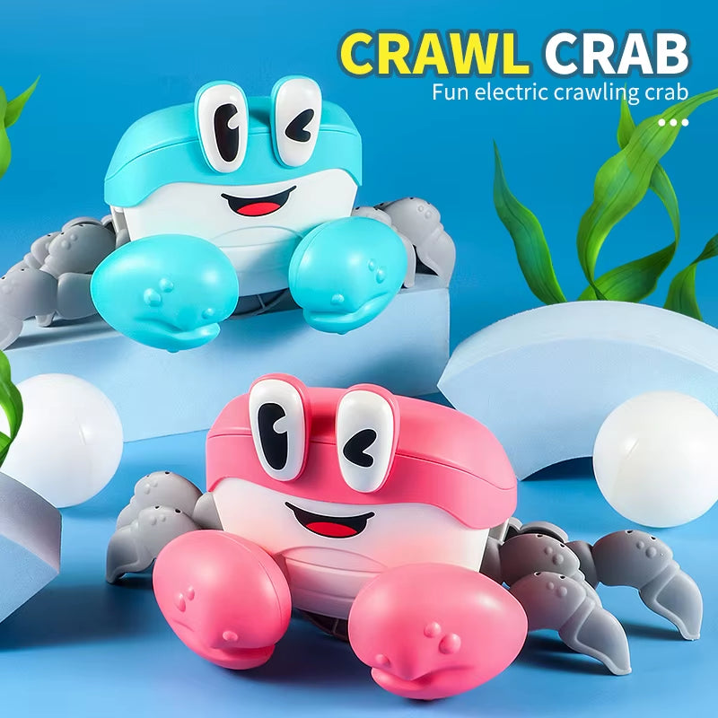 Electric Obstacle Escape Crawling Crab Model Electronic Pets Musical Dancing Educational Toddler Moving Toy Christmas Gift