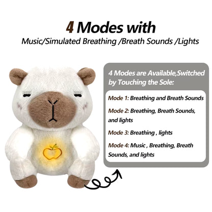 4 Modes Baby Breathing Soothing Elephant Plush Doll Toy Sleeping Companion Music and Light Doll Sensory Stuffed Toy Kids Gift