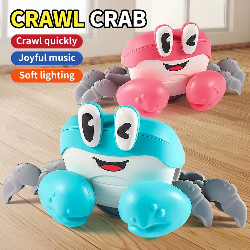 Electric Obstacle Escape Crawling Crab Model Electronic Pets Musical Dancing Educational Toddler Moving Toy Christmas Gift