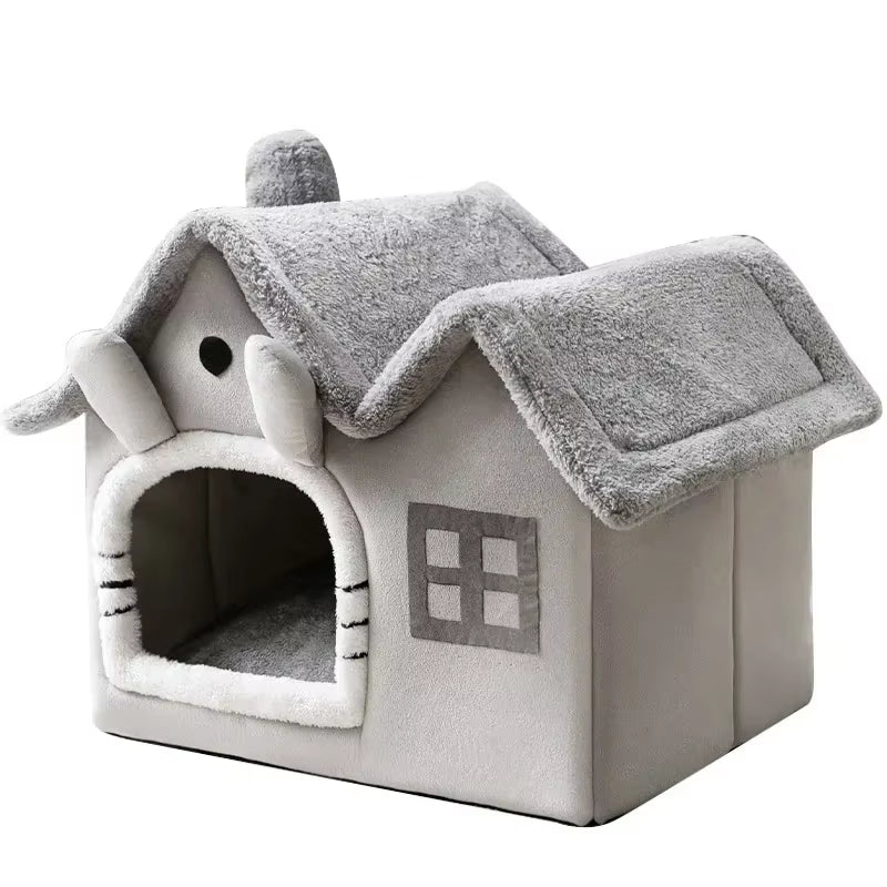 Foldable Dog House Kennel Bed Mat for Small Medium Dogs Cats Winter Warm Cat Bed Nest Pet Products Basket Pets Puppy Cave Sofa